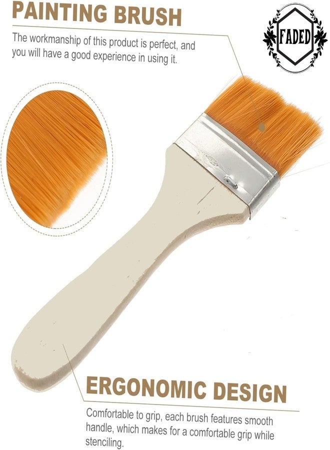 Faded Premium Flat Paint Brush Set - Natural Finish Handles with Soft Nylon Bristles for Smooth Application | Ideal for Acrylic, Watercolor, Tempera & DIY Art Projects (5 Pcs) - Image 4